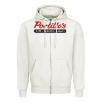 Oatmeal Heather Resto Portillo's Zipper Hoodie - artisFamous