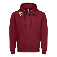 Burgundy Depauw College Zipper Hoodie - artisFamous