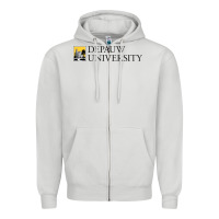 Dove Grey Depauw College Zipper Hoodie - artisFamous