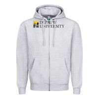 Heather Grey Depauw College Zipper Hoodie - artisFamous