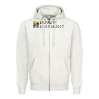 Oatmeal Heather Depauw College Zipper Hoodie - artisFamous
