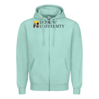Seafoam Depauw College Zipper Hoodie - artisFamous