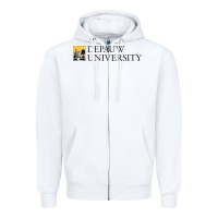 White Depauw College Zipper Hoodie - artisFamous