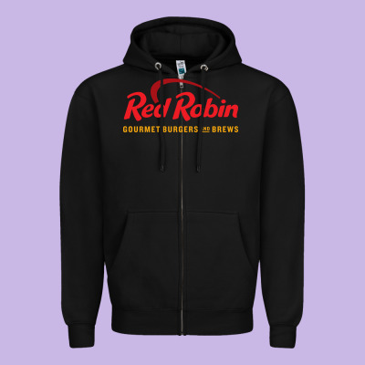 Resto Red Robin Zipper Hoodie Designed By Artisfamous