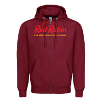 Burgundy Resto Red Robin Zipper Hoodie - artisFamous
