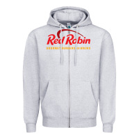 Heather Grey Resto Red Robin Zipper Hoodie - artisFamous