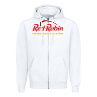White Resto Red Robin Zipper Hoodie - artisFamous