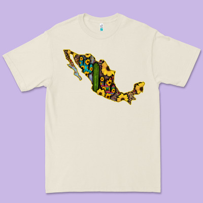 Guerrero Mexico Serape Cactus Sunflower Map Premium Tee Designed By Ranaportraitstore