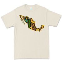 Bone Guerrero Mexico Serape Cactus Sunflower Map Premium Tee - RanaPortraitStore