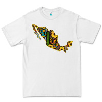 White Guerrero Mexico Serape Cactus Sunflower Map Premium Tee - RanaPortraitStore