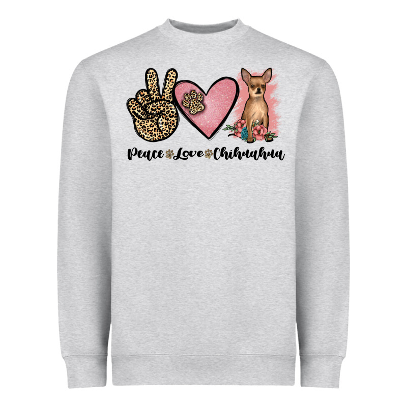 Peace Love Chihuahua Heavyweight Sweatshirt by JahusDesignShop | Teevron