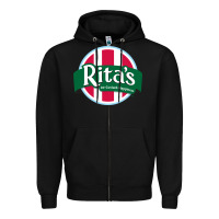 Black Rita's Italian Cafe Zipper Hoodie - artisFamous