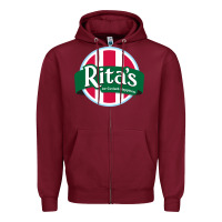 Burgundy Rita's Italian Cafe Zipper Hoodie - artisFamous