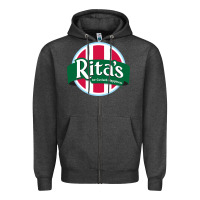 Charcoal Heather Rita's Italian Cafe Zipper Hoodie - artisFamous