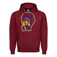 Burgundy Haskell Indian Nations College Zipper Hoodie - artisFamous