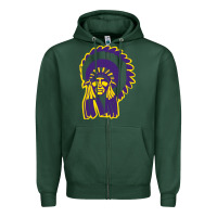 Sports Green Haskell Indian Nations College Zipper Hoodie - artisFamous