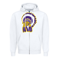 White Haskell Indian Nations College Zipper Hoodie - artisFamous