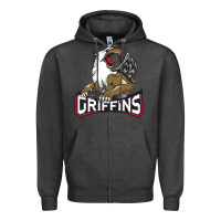 Charcoal Heather The Griffins, Grand Rapids Zipper Hoodie - artisFamous