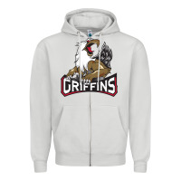 Dove Grey The Griffins, Grand Rapids Zipper Hoodie - artisFamous