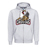 Heather Grey The Griffins, Grand Rapids Zipper Hoodie - artisFamous