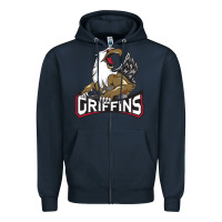 Navy The Griffins, Grand Rapids Zipper Hoodie - artisFamous