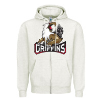 Oatmeal Heather The Griffins, Grand Rapids Zipper Hoodie - artisFamous