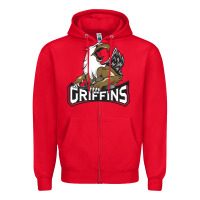 Red The Griffins, Grand Rapids Zipper Hoodie - artisFamous