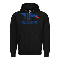 Black Hutchinson Community College Zipper Hoodie - artisFamous