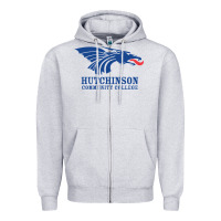 Heather Grey Hutchinson Community College Zipper Hoodie - artisFamous