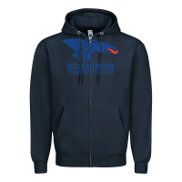 Navy Hutchinson Community College Zipper Hoodie - artisFamous