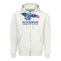 Oatmeal Heather Hutchinson Community College Zipper Hoodie - artisFamous