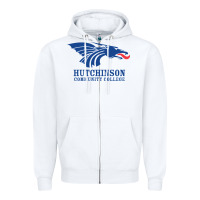 White Hutchinson Community College Zipper Hoodie - artisFamous