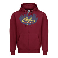 Burgundy Skyline Chili Resto Zipper Hoodie - artisFamous