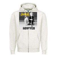 Oatmeal Heather rowyco Zipper Hoodie - artisFamous