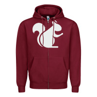 Burgundy squirrel Zipper Hoodie - artisFamous