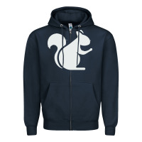 Navy squirrel Zipper Hoodie - artisFamous