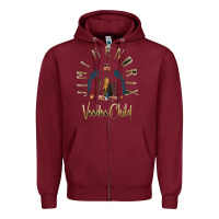 Burgundy jimi hendrix Zipper Hoodie - artisFamous
