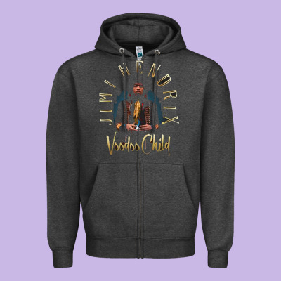 Jimi Hendrix Zipper Hoodie Designed By Artisfamous