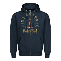 Navy jimi hendrix Zipper Hoodie - artisFamous