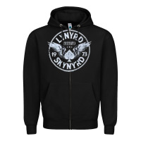 Black linyrd skynyrd Zipper Hoodie - artisFamous