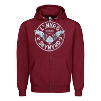 Burgundy linyrd skynyrd Zipper Hoodie - artisFamous
