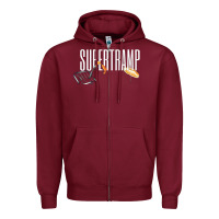Burgundy supertramp Zipper Hoodie - artisFamous