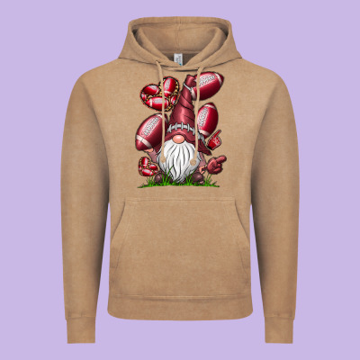 American Football Gnome Vintage Hoodie Designed By Cowhidedigitalart
