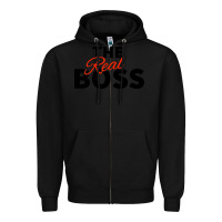 Black the real boss matching couple Zipper Hoodie - artisFamous