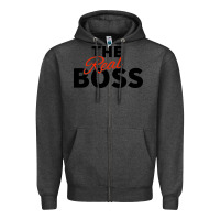 Charcoal Heather the real boss matching couple Zipper Hoodie - artisFamous