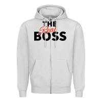 Dove Grey the real boss matching couple Zipper Hoodie - artisFamous