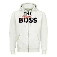 Oatmeal Heather the real boss matching couple Zipper Hoodie - artisFamous
