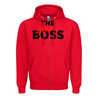 Red the real boss matching couple Zipper Hoodie - artisFamous