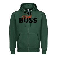 Sports Green the real boss matching couple Zipper Hoodie - artisFamous
