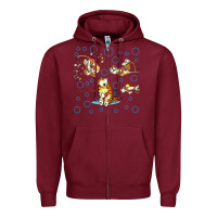 Burgundy calvin and hobbes Zipper Hoodie - artisFamous